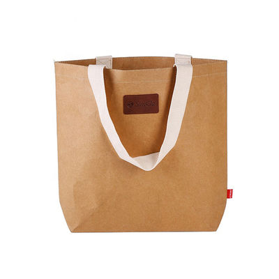 kwaliteit  Wholesale Recyclable Factory Supply Professional Design Brown Kraft Paper Washable Bag fabriek