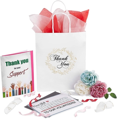 Recyclable Custom Paper Gift Bag Handle Recyclable Thank You Gift Bags Present Bags With Handle